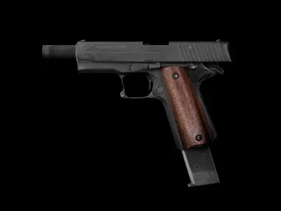 MP10C Classic Fictional Pistol Low-poly 3D model