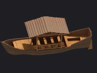 Wooden Boat boat cartoon boat raft 3D model purchase