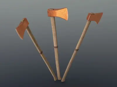 Axe - Copper Low-poly 3D model