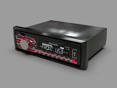 Pioneer DEH-1550UB Car Stereo Low-poly 3D model
