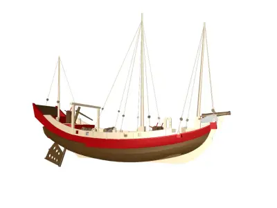 TONKINESE WAR JUNK Low-poly 3D model