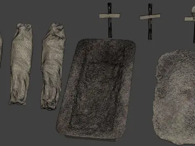 American soldier ww2 Tombs and Corpses A11 3D print model