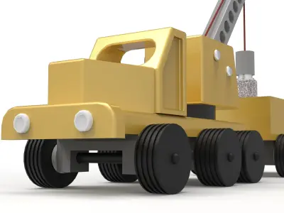 Mountable crane truck Low-poly 3D model
