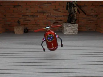 robot helicopter Free low-poly 3D model