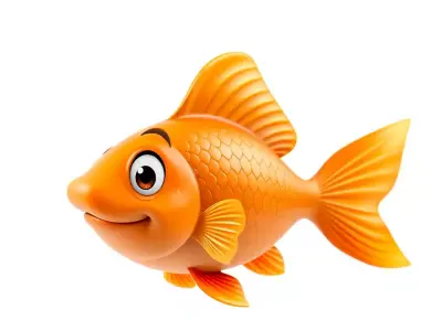 Cheerful Orange Goldfish model pack Low-poly 3D model