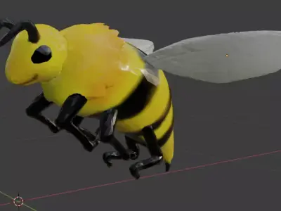 a basic low poly Bee Free low-poly 3D model
