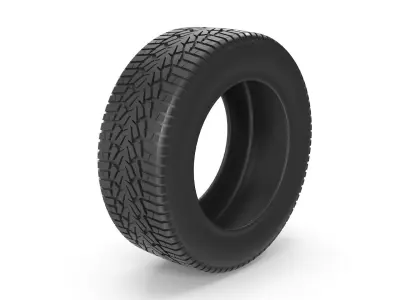 Black Wheel Low-poly 3D model
