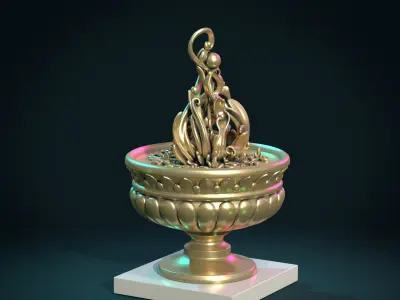 Abstract plant Vase 3D print model