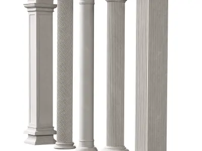 30 Columns And Balusters With Classic Design 3D model purchase