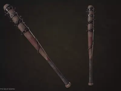 Post Apocalyptic melee weapon Low-poly 3D model