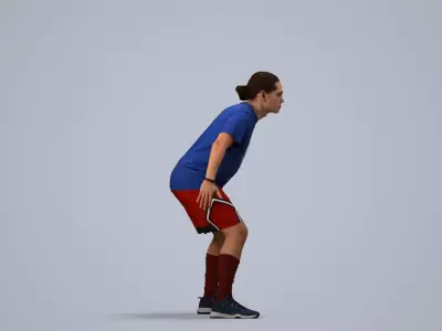00496Mateo005 - Adult Caucasian male crouching during exercise 3D model