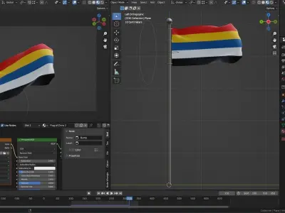 Animated China Flags  3D model