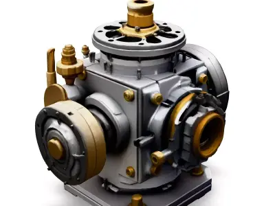 HighTech Industrial Machine Part Low-poly 3D model