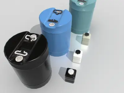 Plastic Barrel 5 Low-poly 3D model