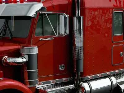 American semi truck 3D model purchase