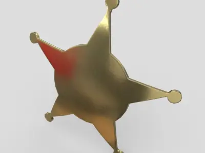 Sheriff Badge 3 Low-poly 3D model