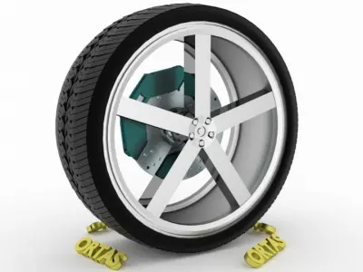 ORTAS CAR WHEEL RIM 98 GAME READY WHEEL RIM TIRE 3D model