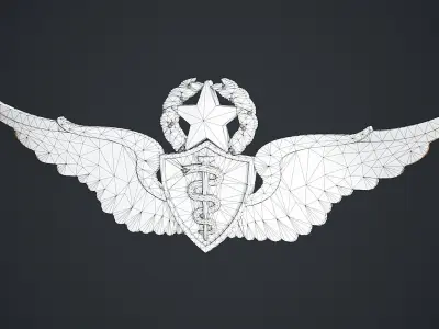 Flight Surgeon Badge Low-poly 3D model
