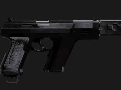 Lowpoly Double Mag Smg 4K PBR Game-ready Model Low-poly 3D model