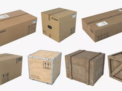 Warehouse Packing Boxes UHD 3D model