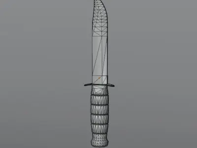 Knife low poly PBR realistic game ready asset Low-poly 3D model