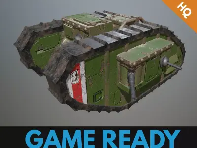 Tank Mark V PBR  Low-poly 3D model