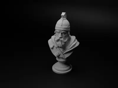 Slavic Warrior Bust Chess 3D print model get