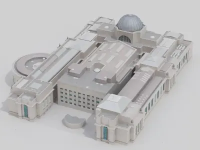 National Museum Cardiff Low-poly 3D model