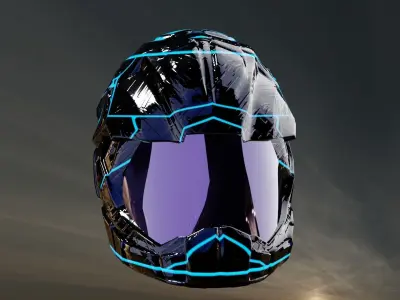 carbon helmet futuristic glow Low-poly 3D model