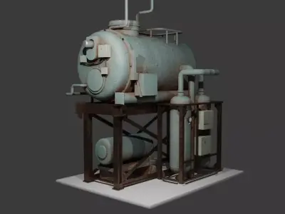 industrial gas tower Low-poly 3D model