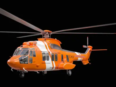 Eurocopter EC-225 Super Puma Rescue Helicopter PBR 3D model