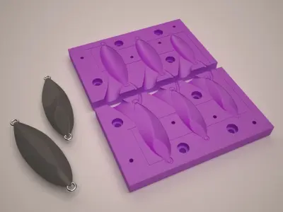 20-30-40 GR Fall Slug Japanese Metal Jig Mold 3D print model 3D print model
