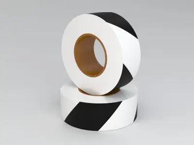 Black Barricade Tape 3D model