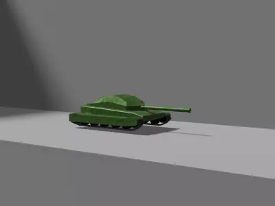 stylized low polygonal tank 3D model
