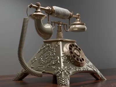 Retro phone 3D model buy