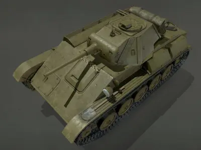 Tank T-70 Low-poly 3D model