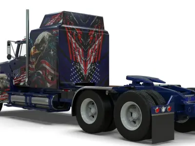 LTL 9000 Sleeper Cab Tandem 3D Model  BLENDER  3D model