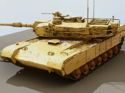 tank for games Low-poly 3D model