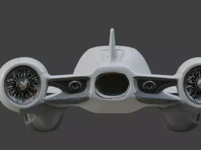 Realistic Sci-Fi Hover Jet 3D Model Low-poly 3D model