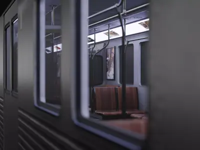 Train inside 3D model