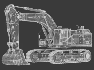 Volvo EC750E Large Crawler Excavator 3D model