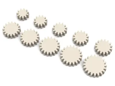 GEAR COLLECTION REAL GEAR INVOLUTE PROFILE 10T TO 20T 3D model