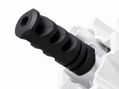 Precision Armament M4-72 Severe-Duty 556x45 223 Compensator Low-poly 3D model
