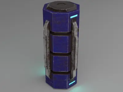 Game ready Low Poly PBR Sci-fi box - Box 2 of 5 Free low-poly 3D model