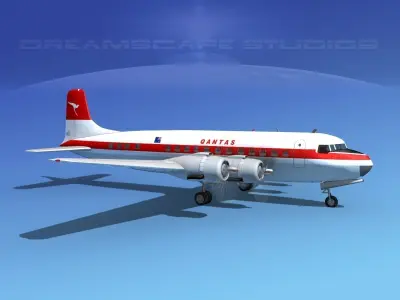 Douglas DC-6 Qantas 3D model