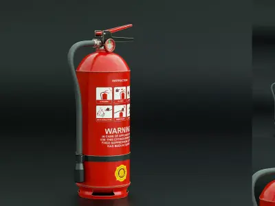Fire extinguisher portable handheld Low-poly 3D model