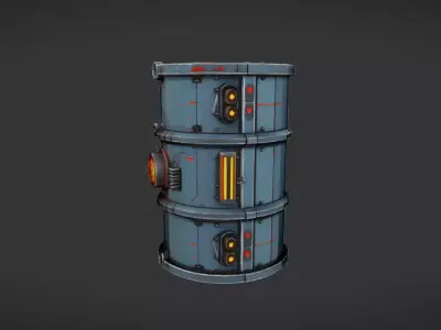 futuristic industrial barrel 3D model
