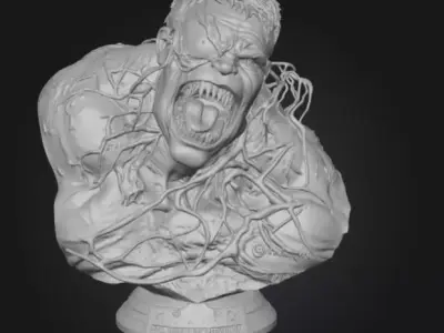 Venomized Hulk Bust 3D print model