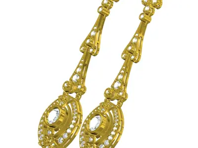 Unique Vintage Style Earring 3D print model