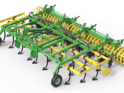 Kerner Stratos S 450 Agricultural Cultivator Low-poly 3D model